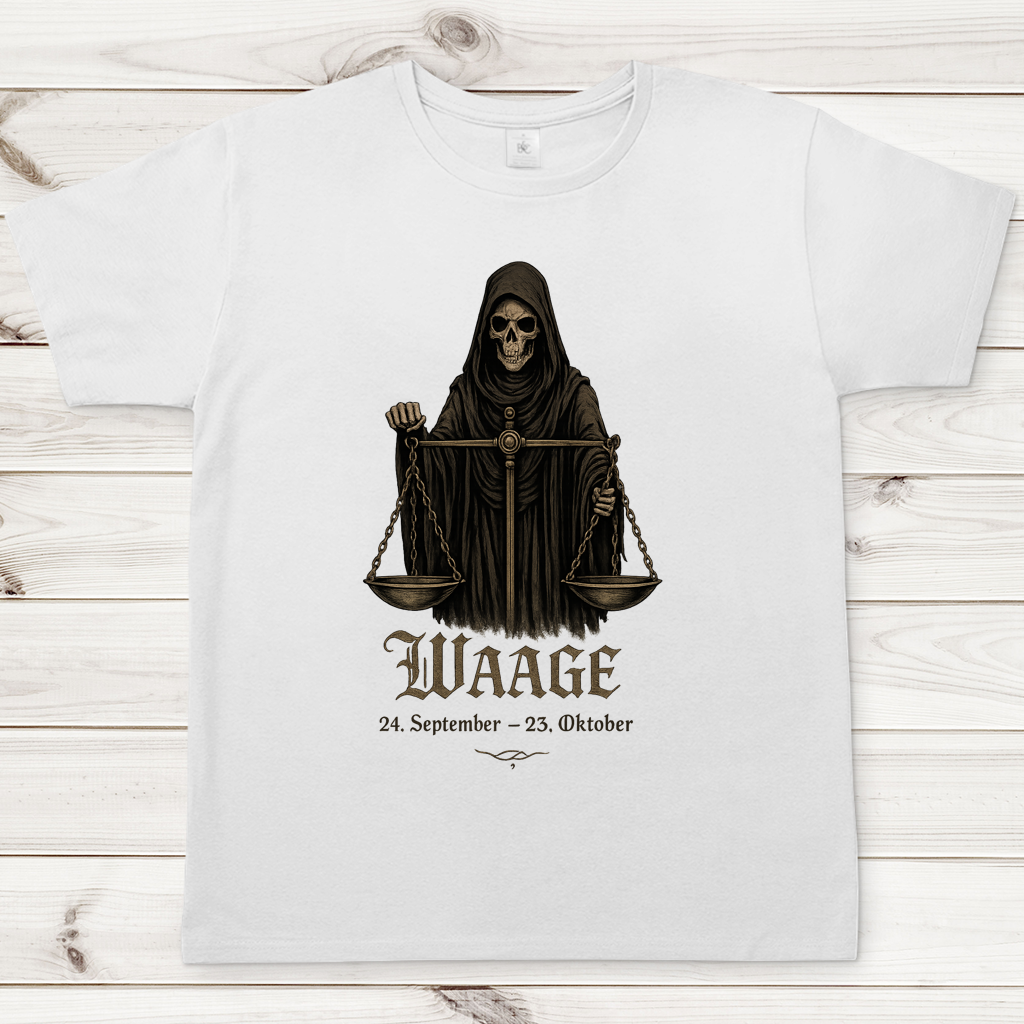 Herren T-Shirt Waage Skelett