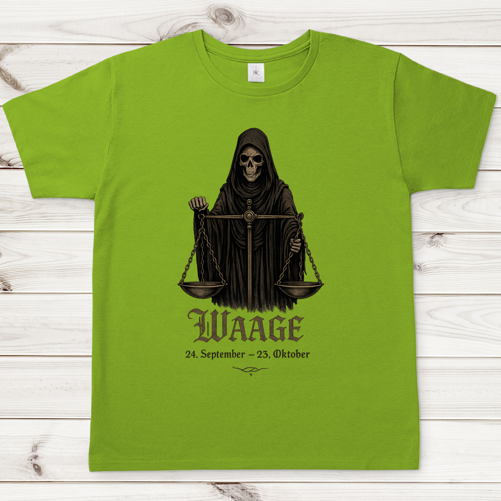 Herren T-Shirt Waage Skelett