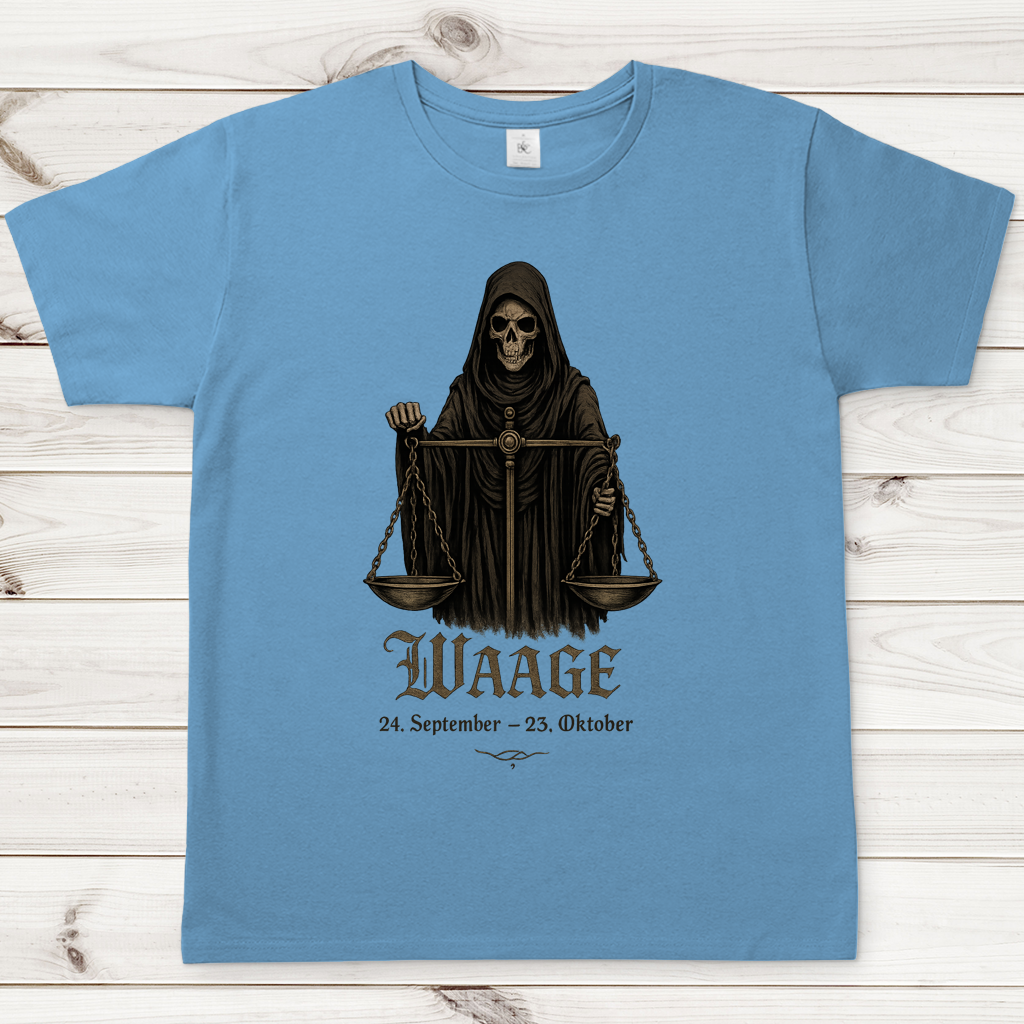Herren T-Shirt Waage Skelett
