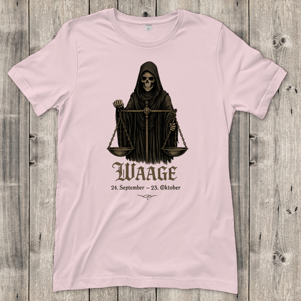 Damen T-Shirt Waage Skelett