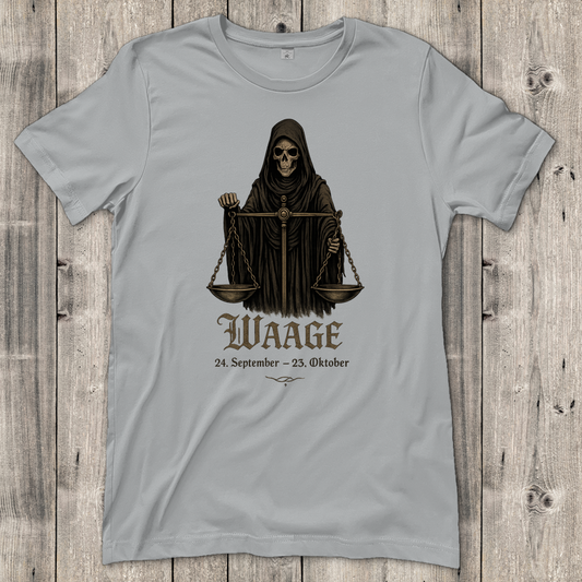 Damen T-Shirt Waage Skelett