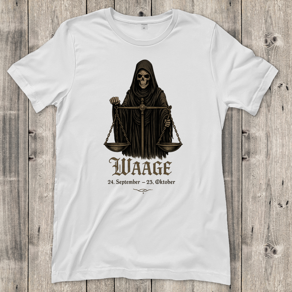 Damen T-Shirt Waage Skelett