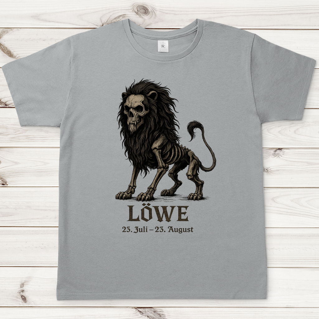 Herren T-Shirt Löwe Skelett
