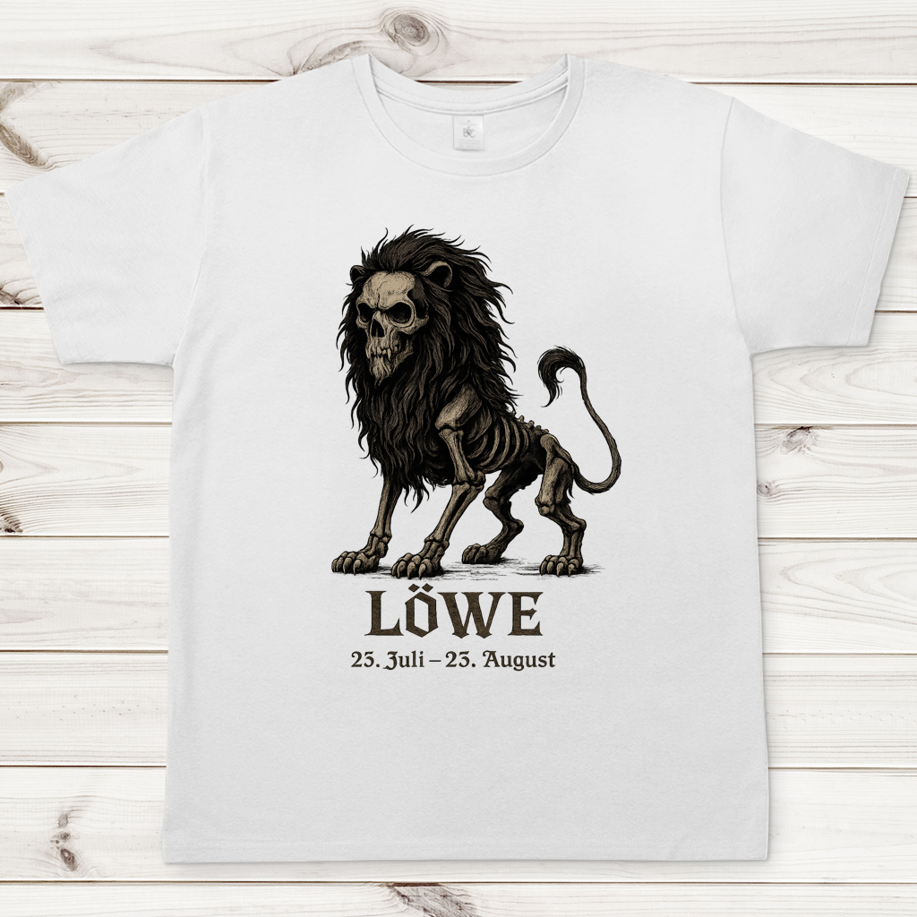 Herren T-Shirt Löwe Skelett