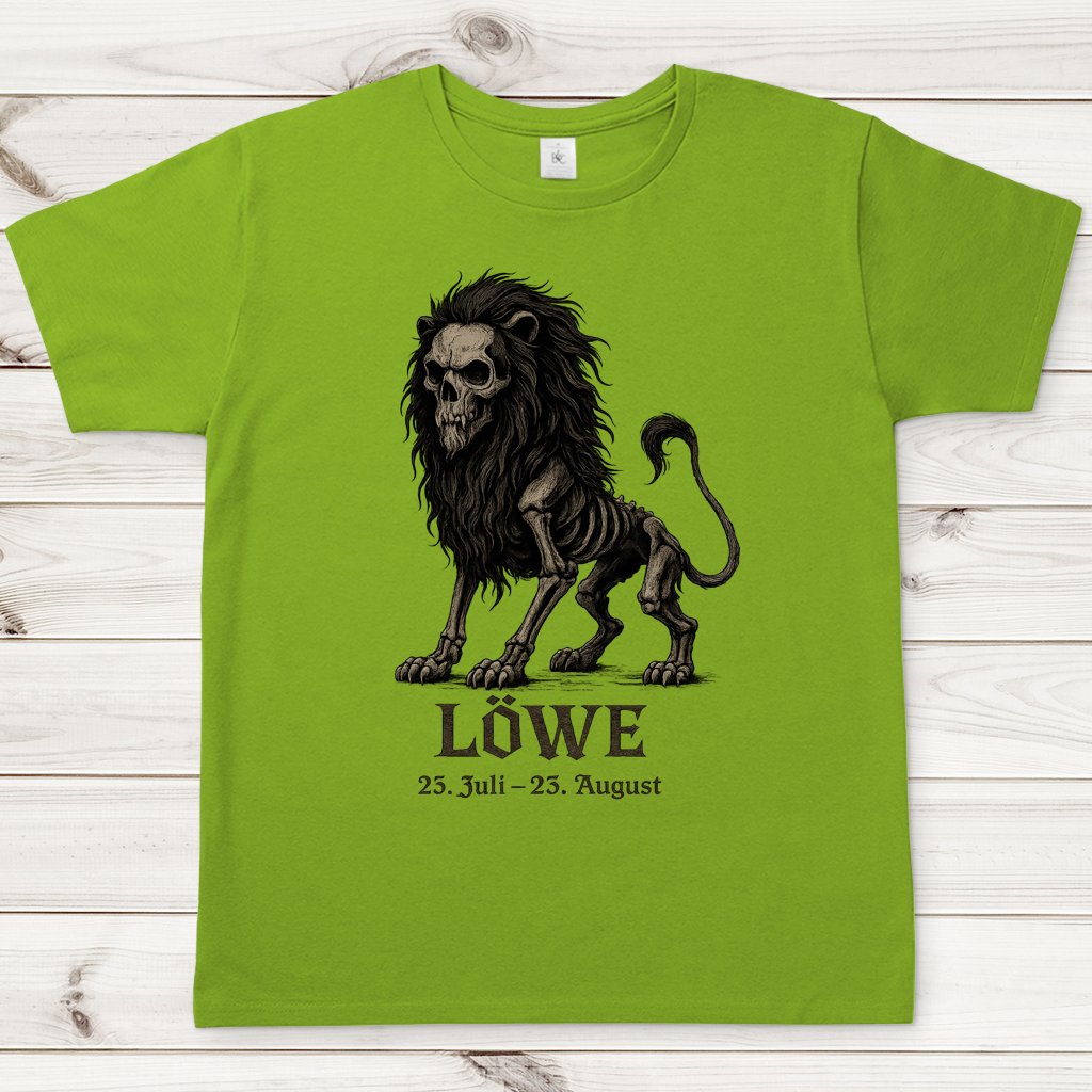 Herren T-Shirt Löwe Skelett