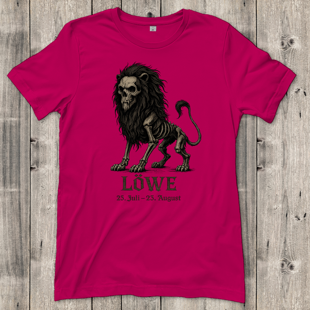 Damen T-Shirt Löwe Skelett