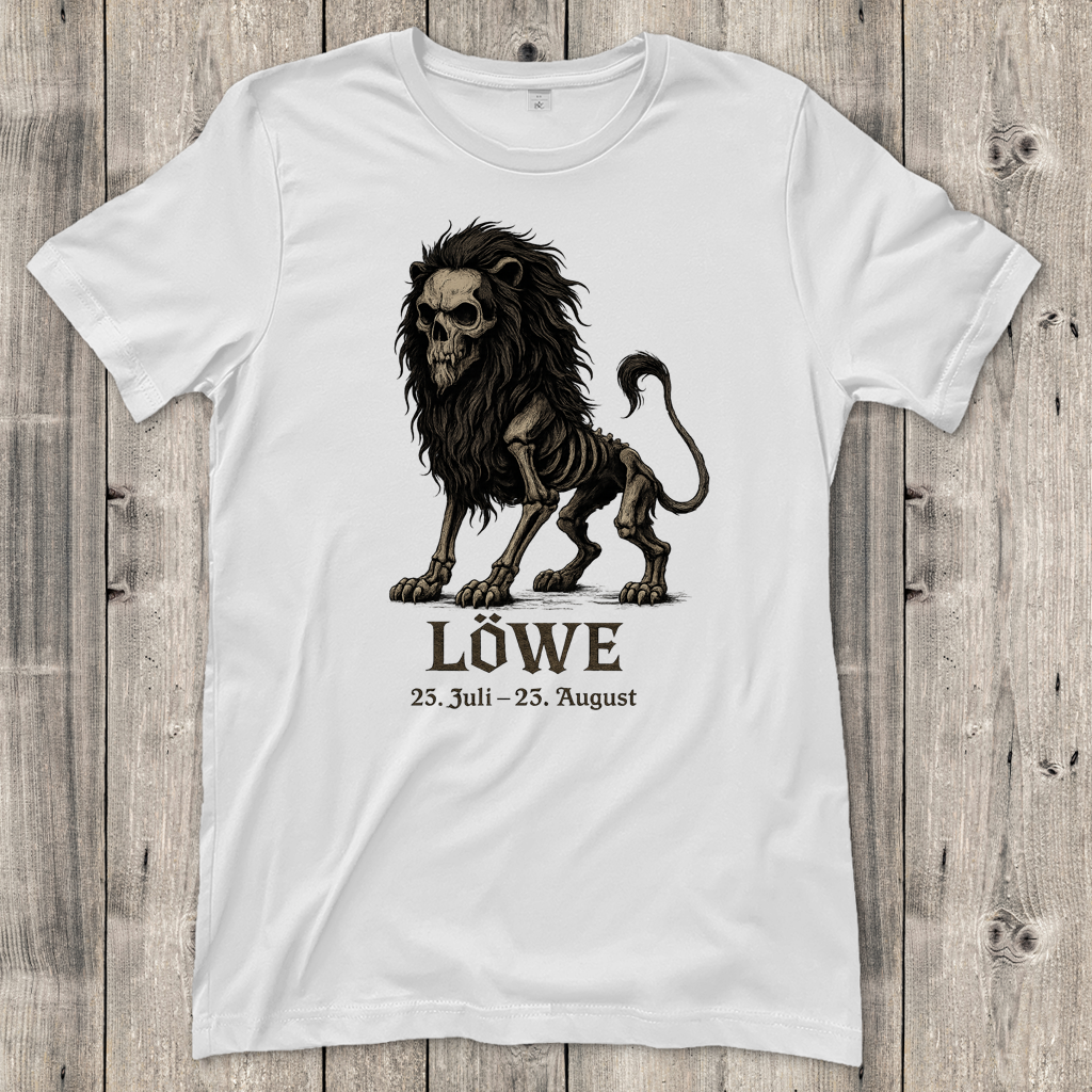 Damen T-Shirt Löwe Skelett