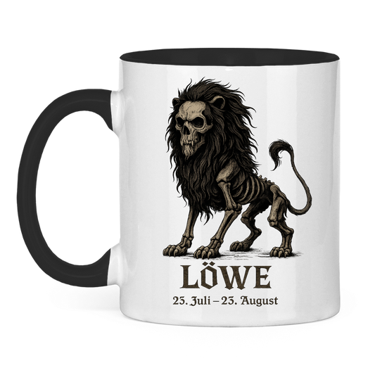 Tasse zweifarbig Löwe Skelett