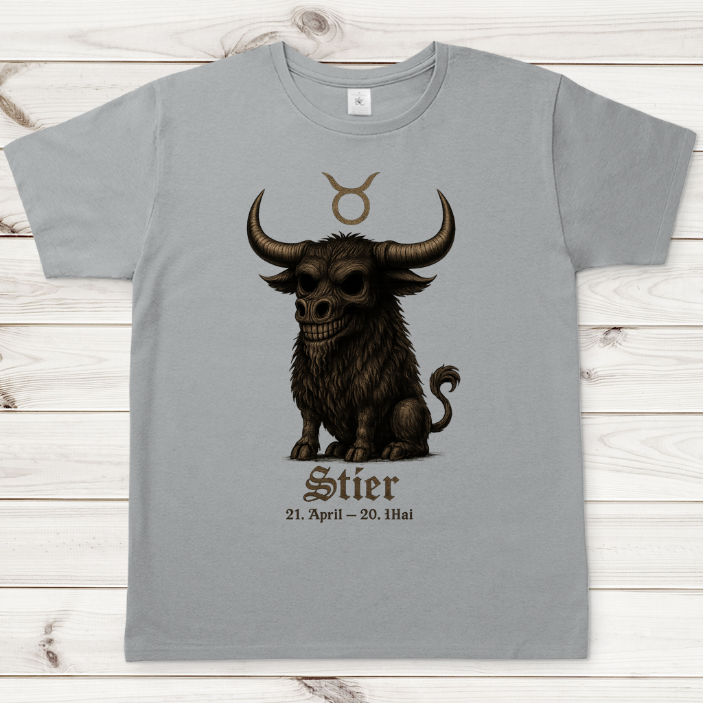 Herren T-Shirt Stier Skelett