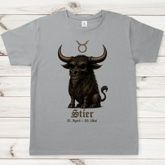Herren T-Shirt Stier Skelett