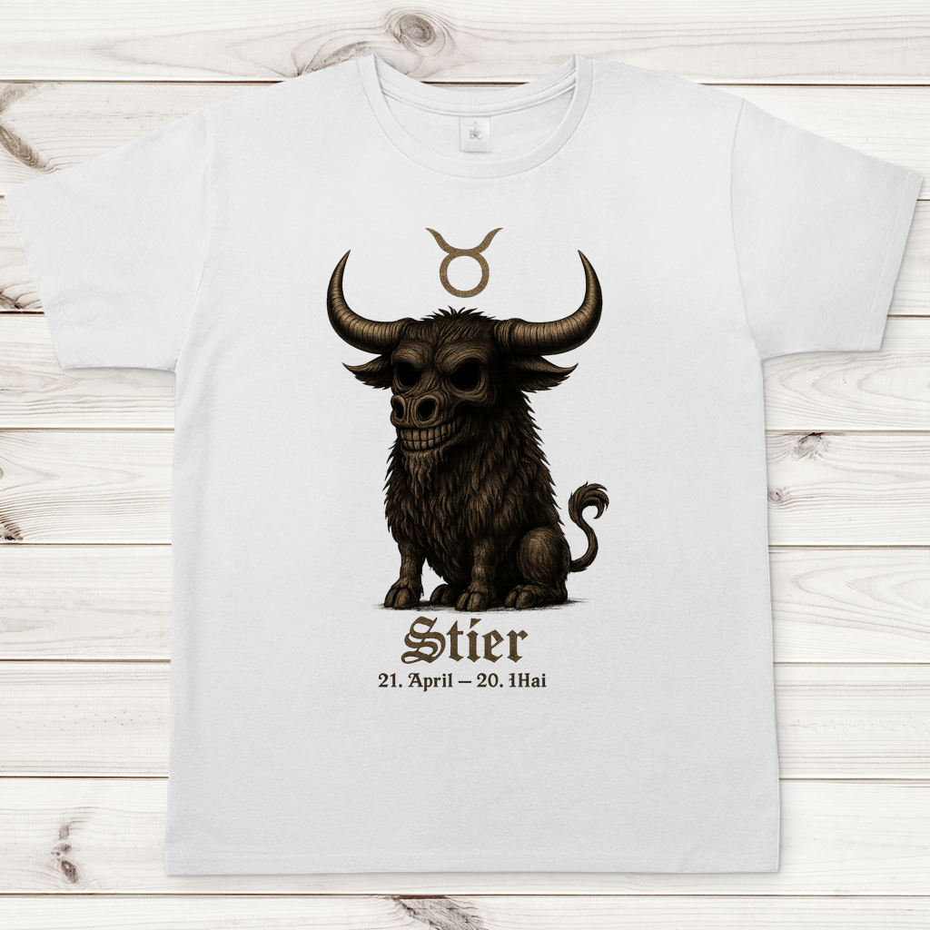 Herren T-Shirt Stier Skelett