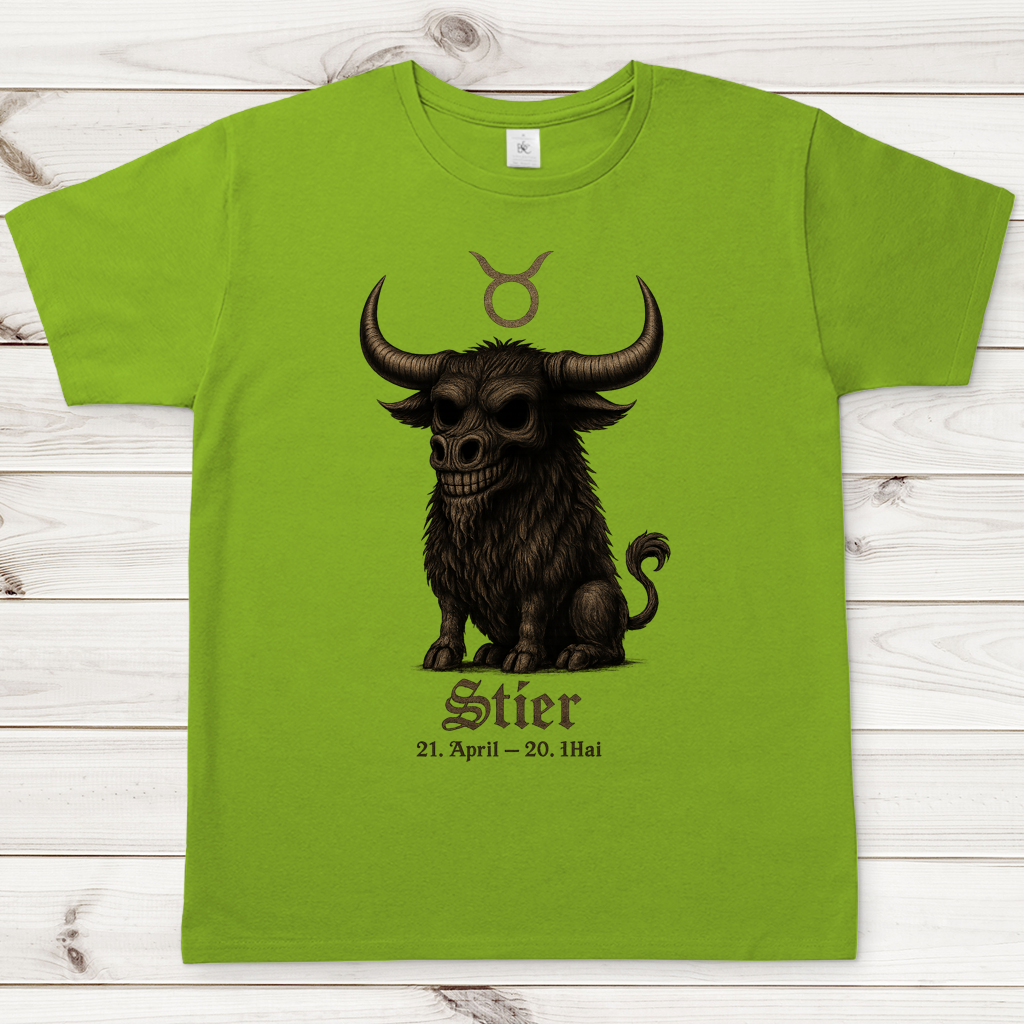 Herren T-Shirt Stier Skelett