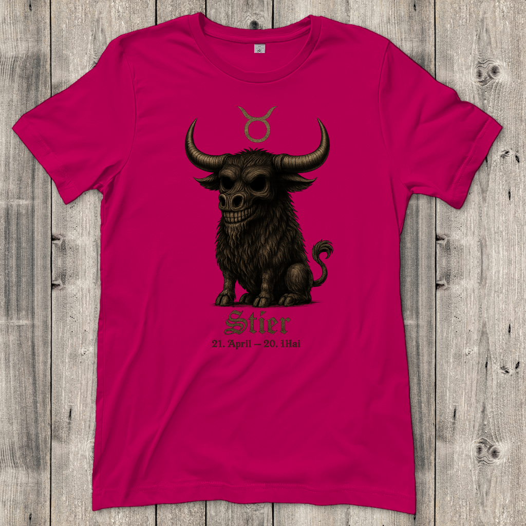 Damen T-Shirt Stier Skelett