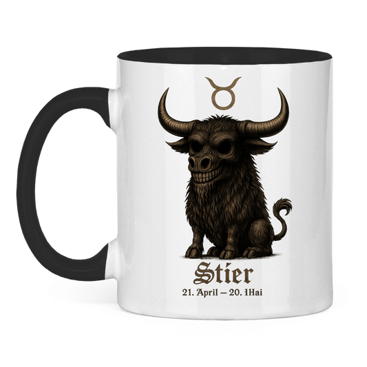 Tasse zweifarbig Stier Skelett