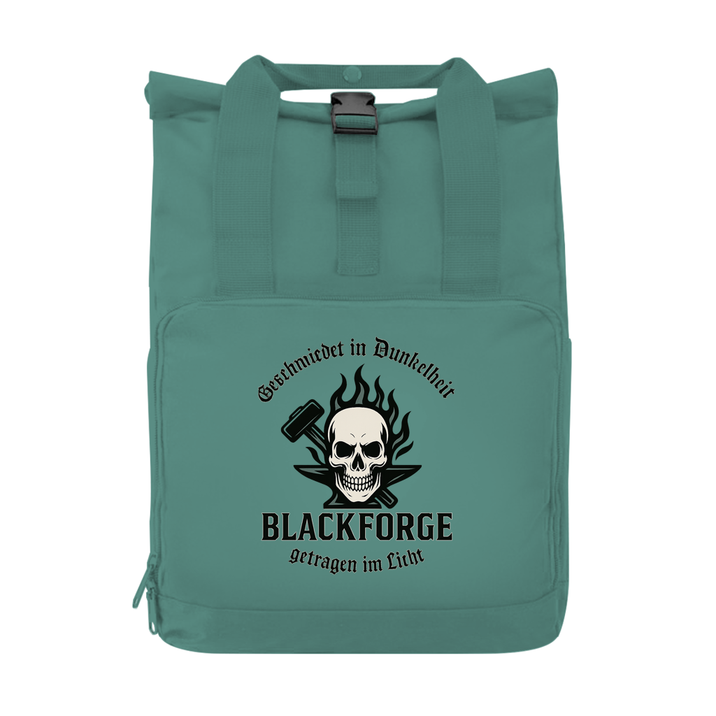 Rucksack mit Seitentasche Logo Slogan Kreis Alt transparent