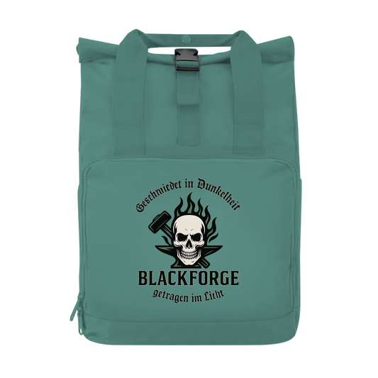 Rucksack mit Seitentasche Logo Slogan Kreis Alt transparent