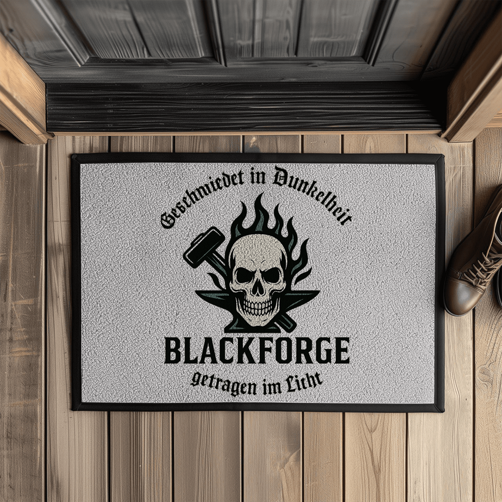 Fußmatte mit Gummirand Logo Slogan Kreis Alt transparent