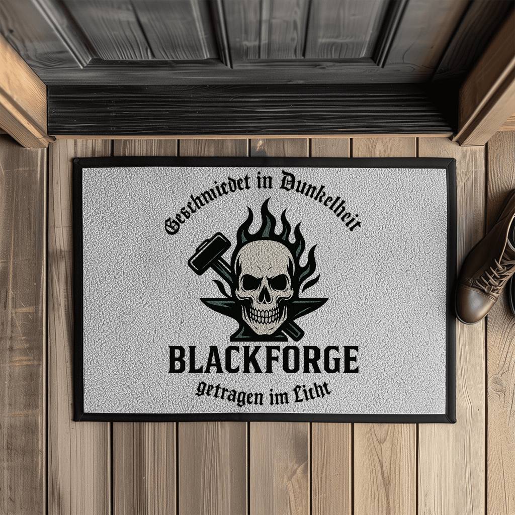 Fußmatte mit Gummirand Logo Slogan Kreis Alt transparent