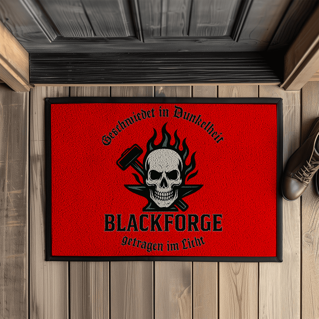 Fußmatte mit Gummirand Logo Slogan Kreis Alt transparent