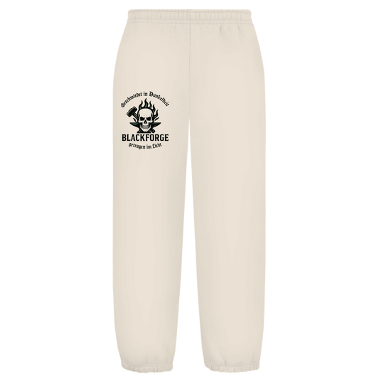Oversize Fluffy Sweatpants Logo Slogan Kreis Alt transparent