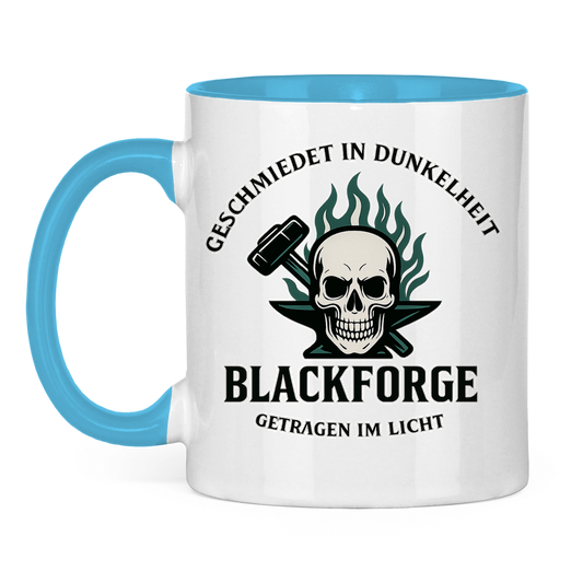 Tasse zweifarbig Logo Slogan transparent