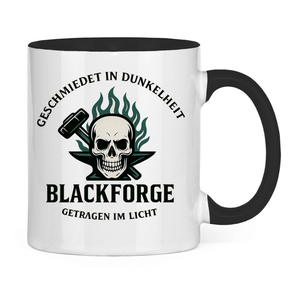 Tasse zweifarbig Logo Slogan transparent