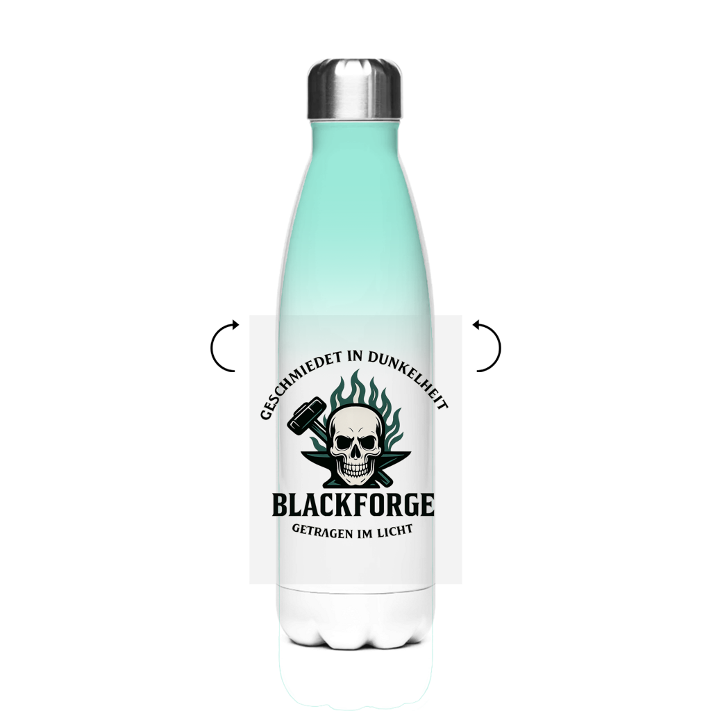 Edelstahl-Thermoflasche Logo Slogan transparent