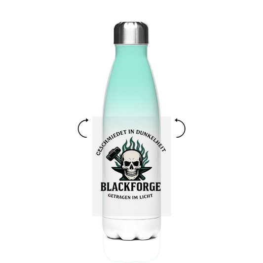 Edelstahl-Thermoflasche Logo Slogan transparent
