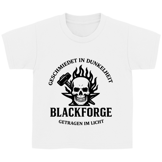 Kinder Basic T-Shirt Logo Slogan Kreis  schwarz transparent
