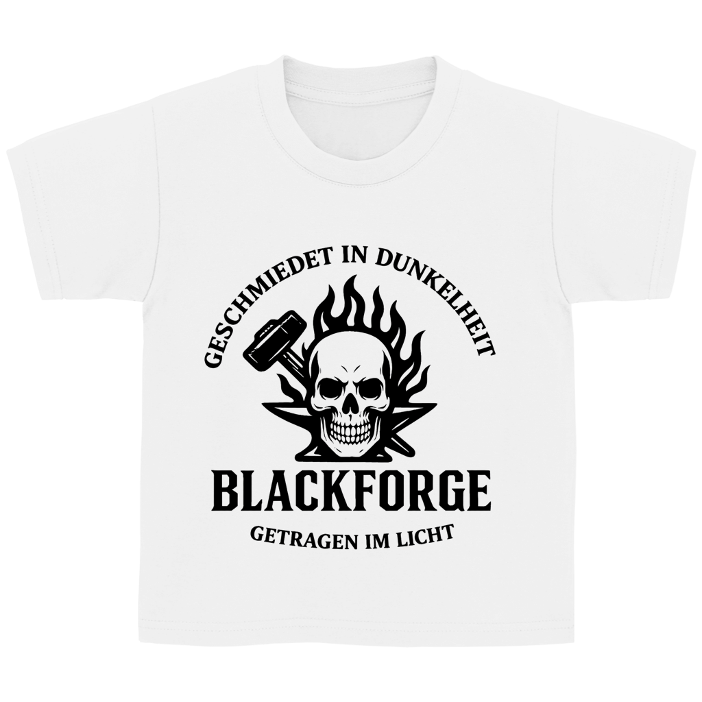 Kinder Basic T-Shirt Logo Slogan Kreis  schwarz transparent