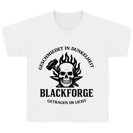 Kinder Basic T-Shirt Logo Slogan Kreis  schwarz transparent