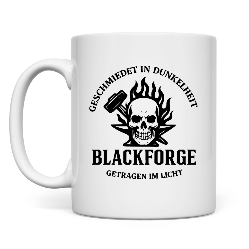 Tasse Logo Slogan Kreis  schwarz transparent