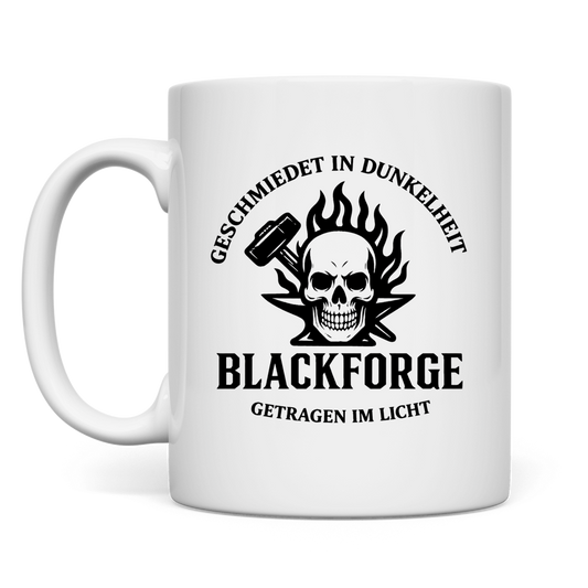 Tasse Logo Slogan Kreis  schwarz transparent