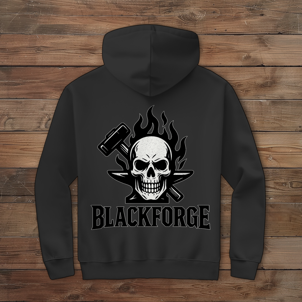Herren Zipper Hoodie Logo schwarz transparent