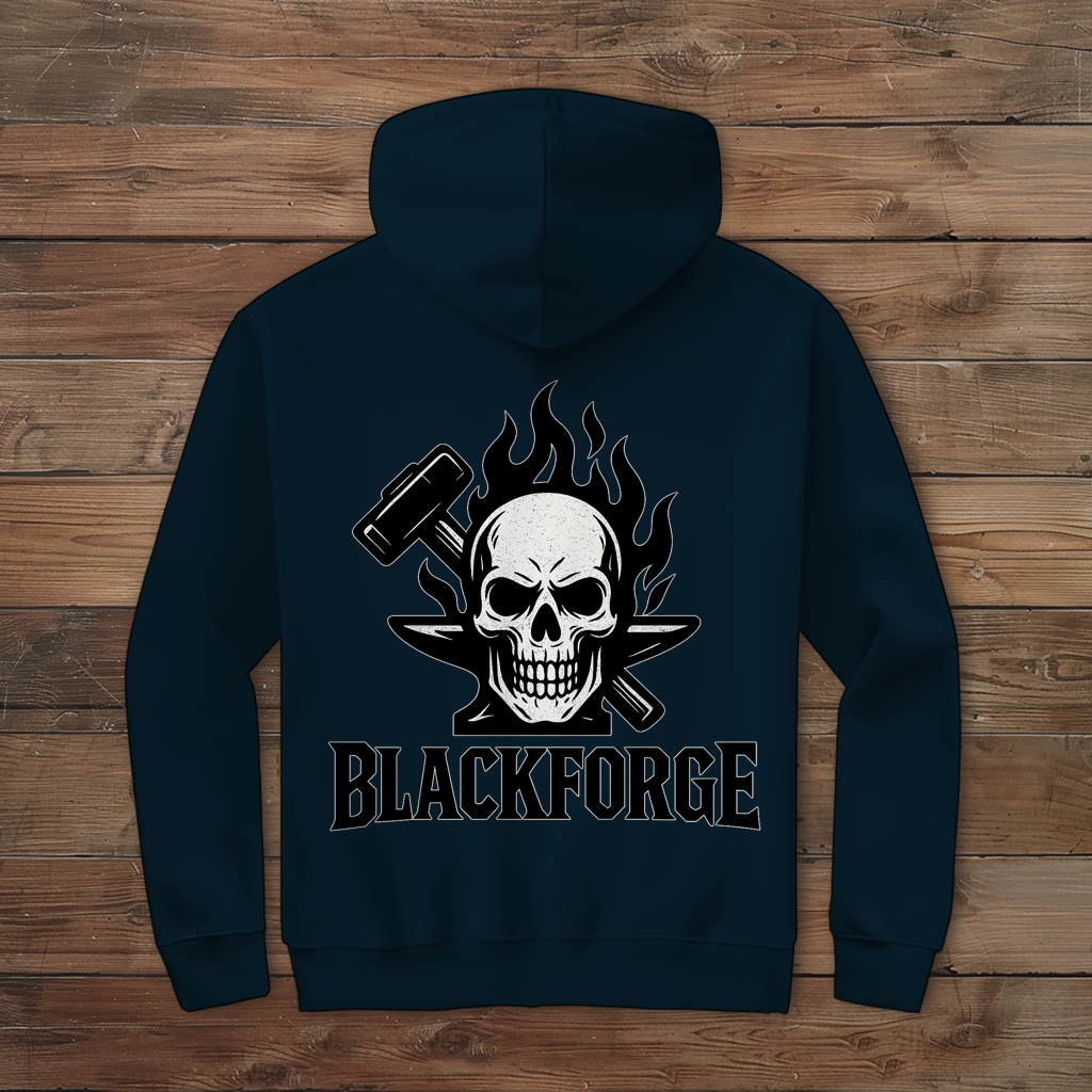 Herren Zipper Hoodie Logo schwarz transparent