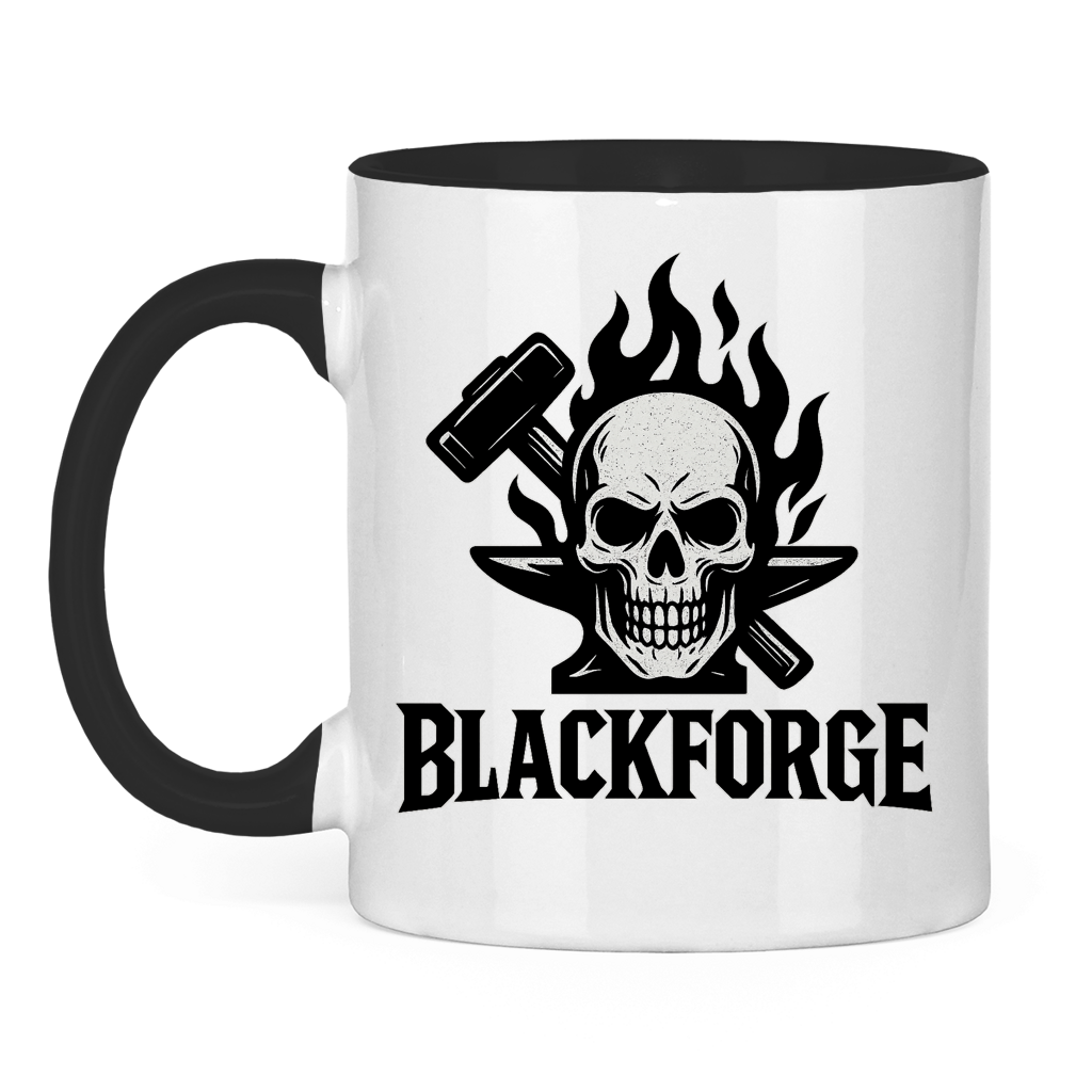 Tasse zweifarbig Logo schwarz transparent