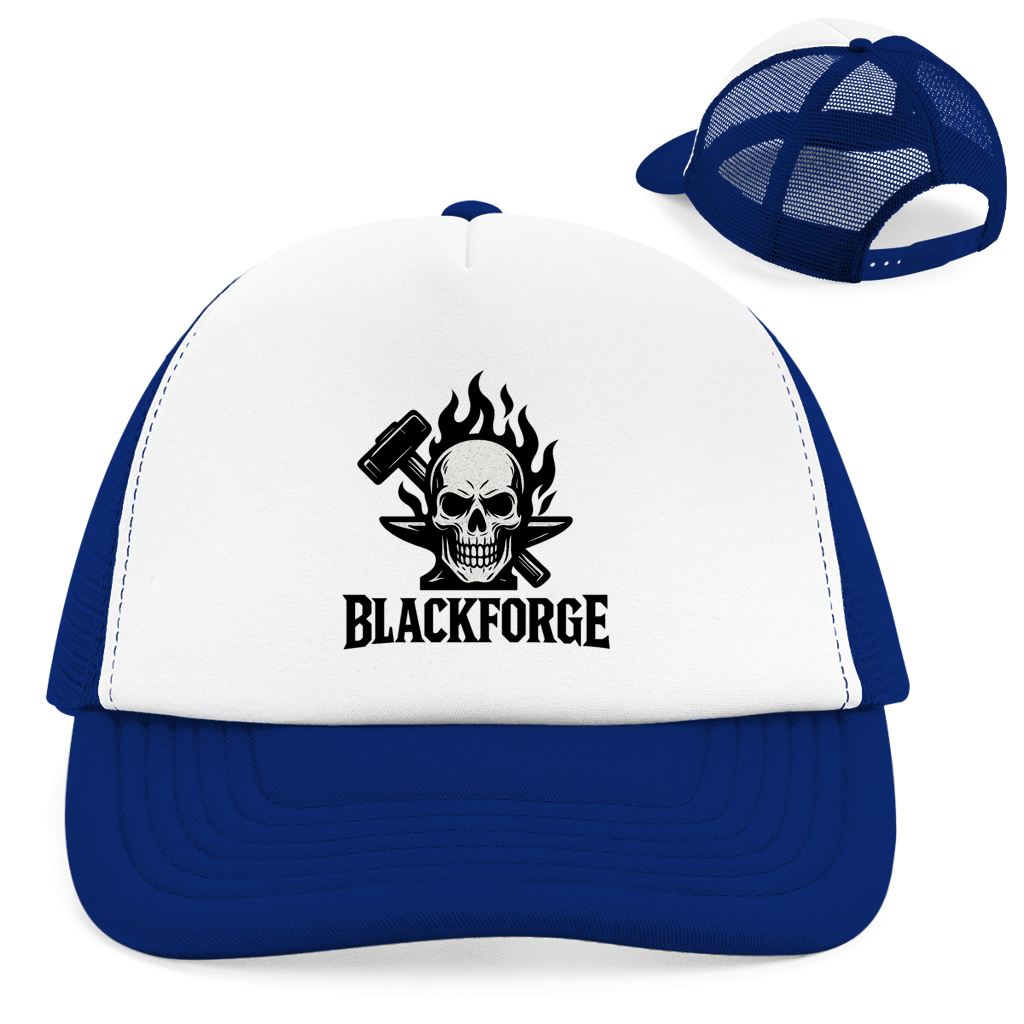 Retro Trucker Cap Logo schwarz transparent