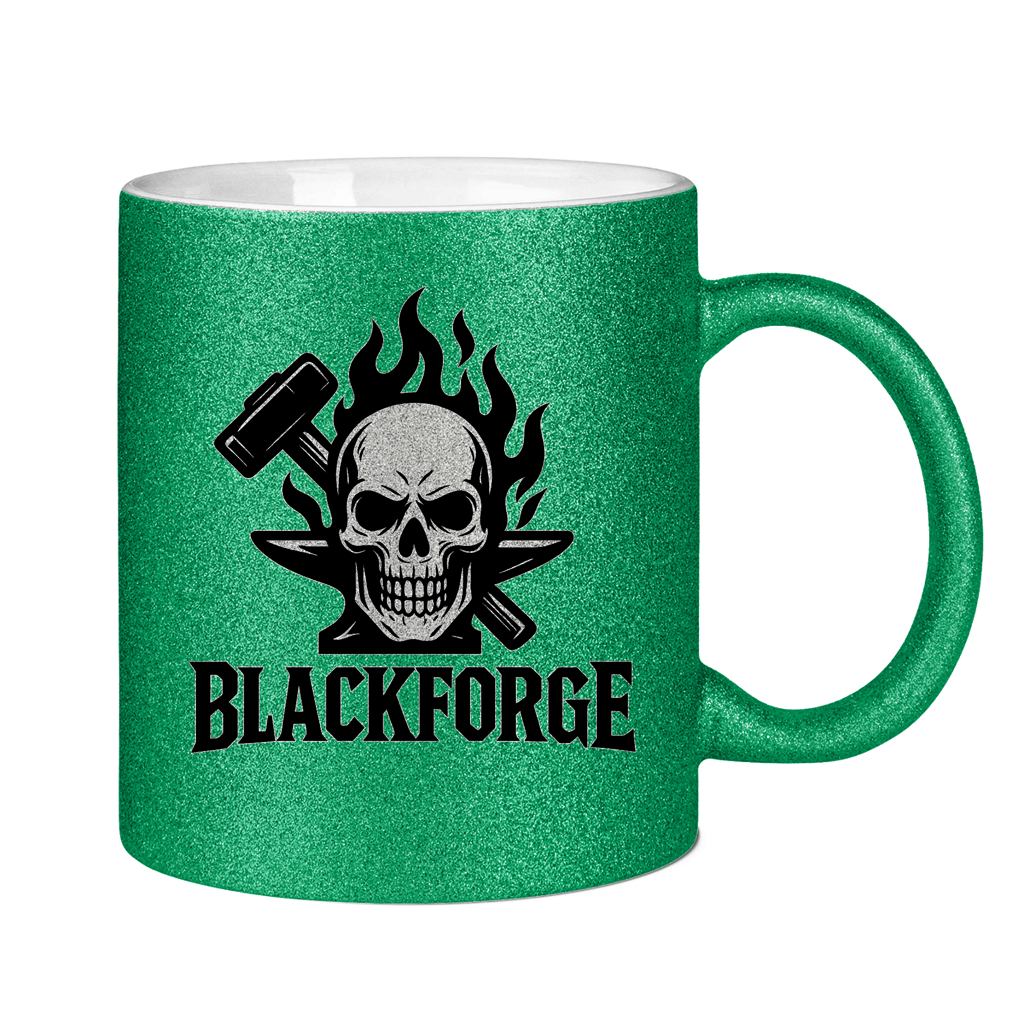 Glitzertasse Logo schwarz transparent