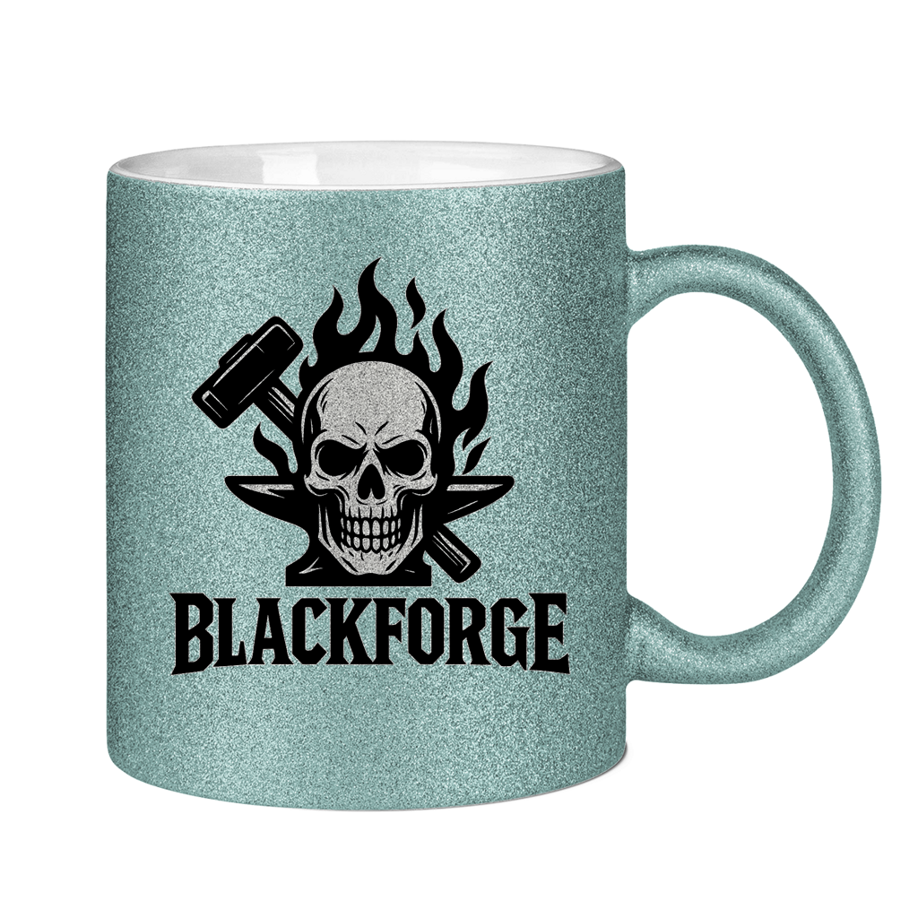 Glitzertasse Logo schwarz transparent