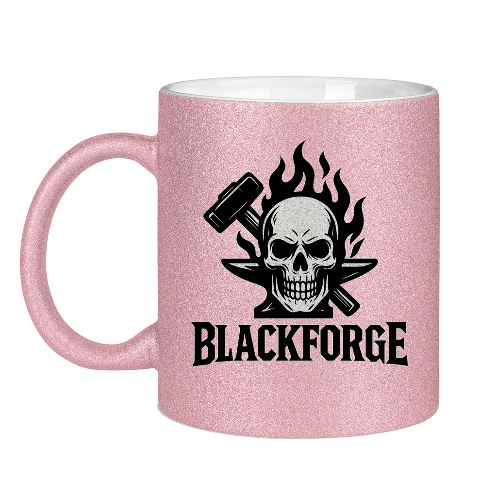 Glitzertasse Logo schwarz transparent