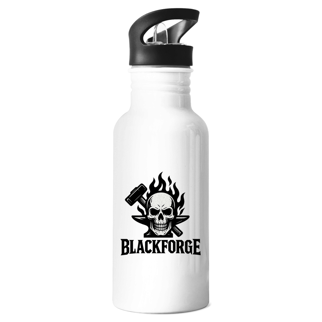 Edelstahl-Trinkflasche Logo schwarz transparent