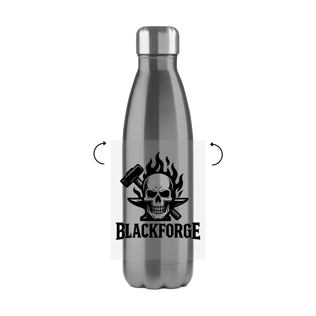 Edelstahl-Thermoflasche Logo schwarz transparent