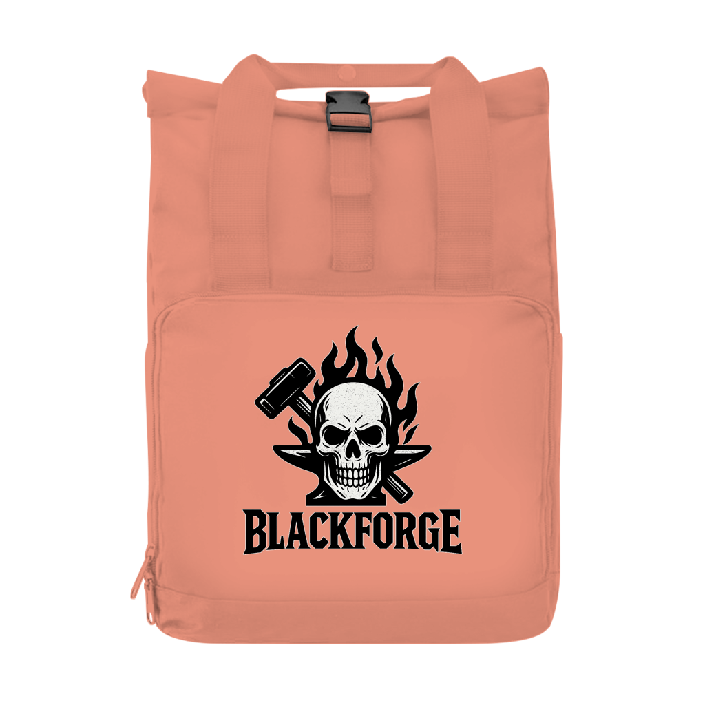 Rucksack mit Seitentasche Logo schwarz transparent