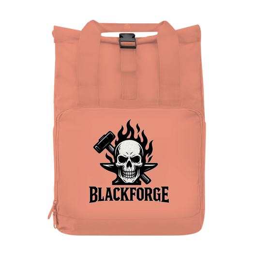 Rucksack mit Seitentasche Logo schwarz transparent
