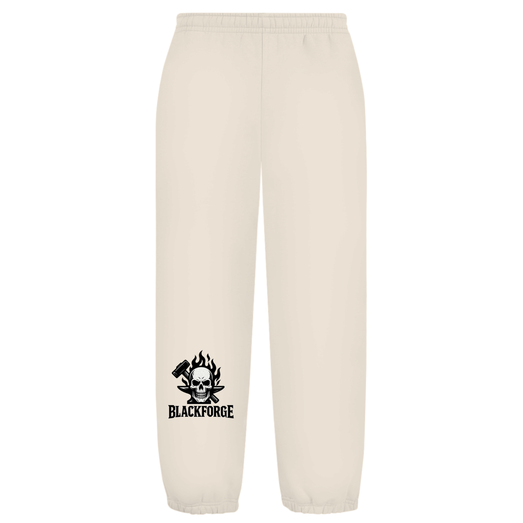 Oversize Fluffy Sweatpants Logo schwarz transparent