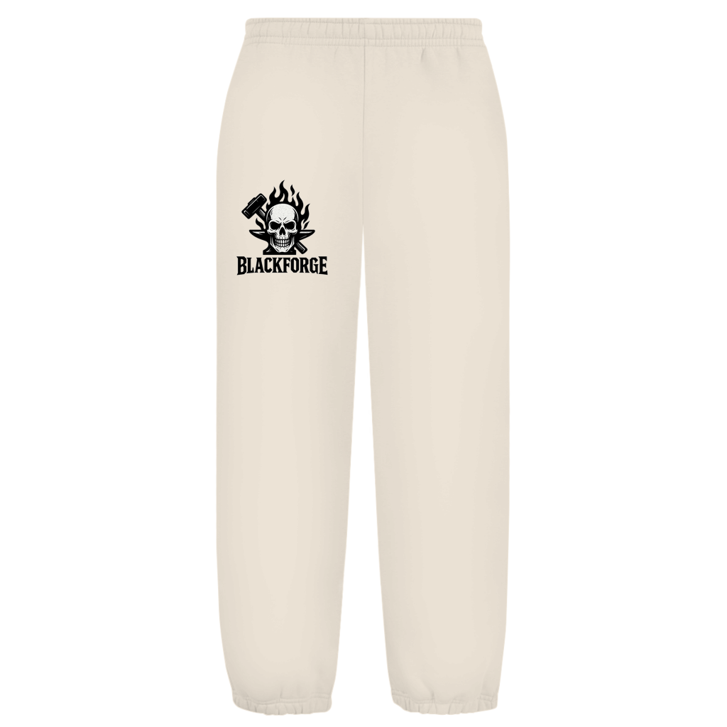 Oversize Fluffy Sweatpants Logo schwarz transparent