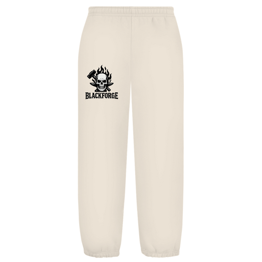 Oversize Fluffy Sweatpants Logo schwarz transparent