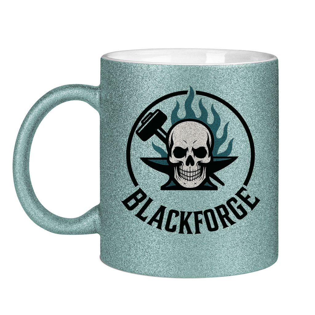 Glitzertasse Logo Rund transparent