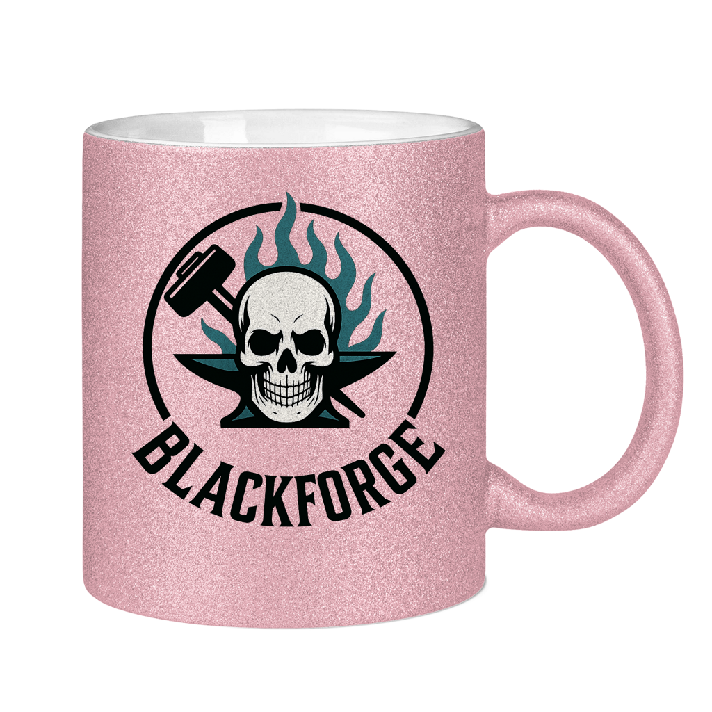 Glitzertasse Logo Rund transparent