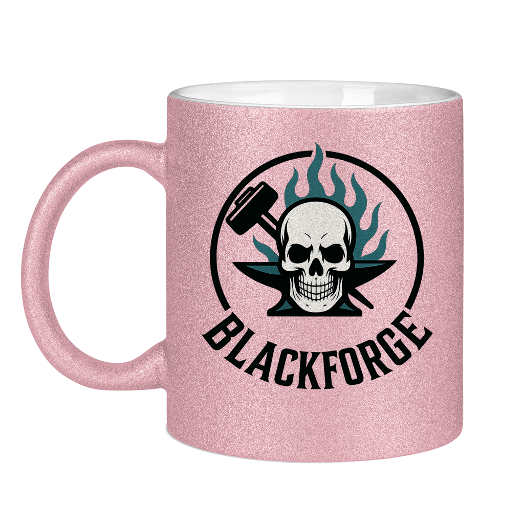 Glitzertasse Logo Rund transparent